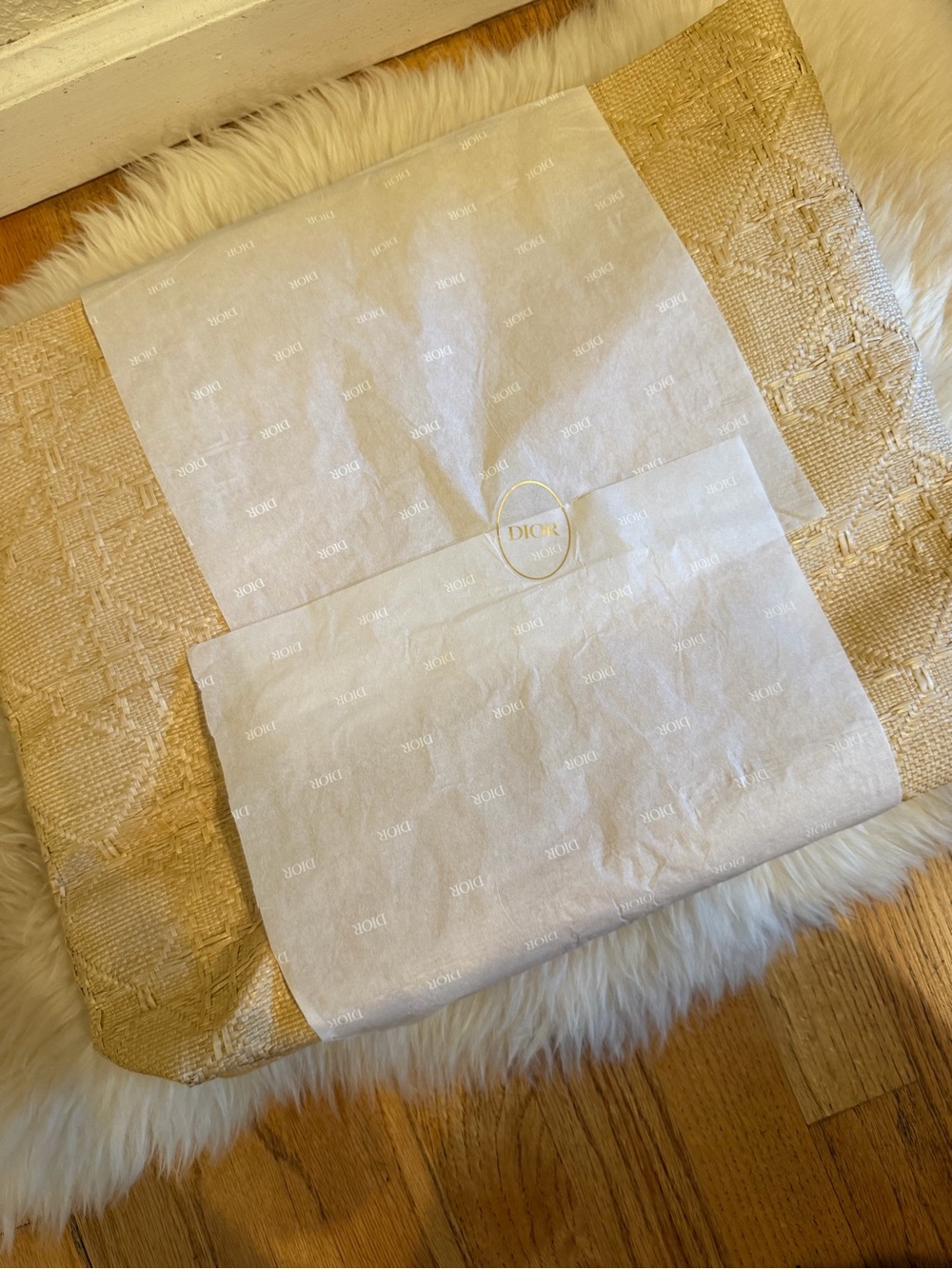 Dior | Bags | Nwt Dior Beauty Beige Woven Diamond Pattern Large Tote ...